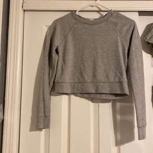 Gray cropped crew neck size small.